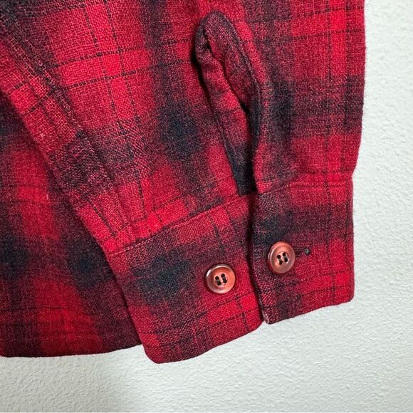 Vintage 50s Buck Skein 100% Wool Red Buffalo Plaid Button Down Hunting Jacket M - Picture 8 of 8